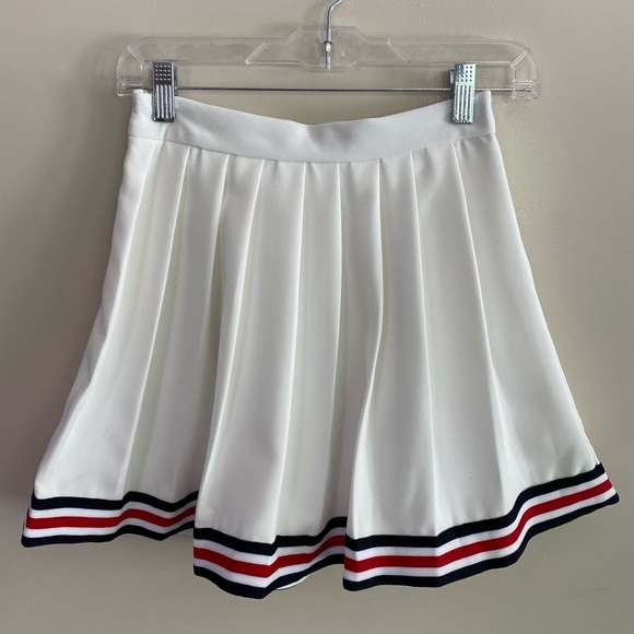 20threads Dresses & Skirts - White with red blue stripe Pleated Mini skirt
